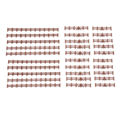 Gaugemaster GMKD44 N Gauge Brown Farm Rail Fencing 86mm x 10 Lengths