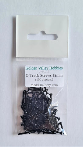 Golden Valley GVSCO12 Track Screws O Gauge 12mm Long (Pk 100)