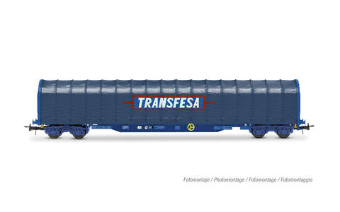 Electrotren HE6086 HO Gauge SNCF/RENFE 4 Axle Transfesa Blue Tarpaulin Wagon IV