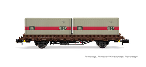 Arnold HN6566 N Gauge DB Kbs Flat Wagon w/2x20' DB Container Load IV