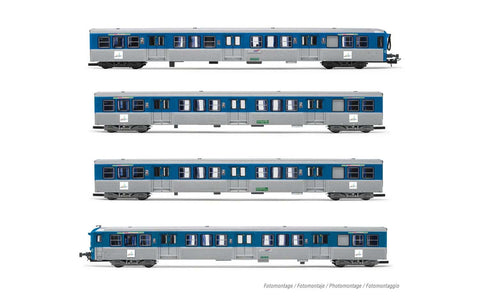 Jouef HJ4185 HO Gauge SNCF RIO77 Coach Set Stelyrail Blue (4) V