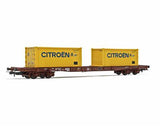 Jouef HJ6242 HO Gauge SNCF S70 Citroen 2x 20' Container Wagon IV