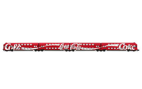 Arnold HN4471 N Gauge DBAG DBv Coca Cola Bi-Level Coach Set (4) IV
