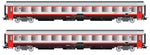 Rivarossi HR4355 HO Gauge FS UIC-Z1 Rebuilt Frecciabianca 2nd Class Coach Set (2) VI