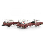 Rivarossi HR6458 HO Gauge DB Kls Flat Wagon Set w/Load (2) IV