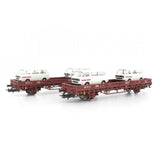 Rivarossi HR6458 HO Gauge DB Kls Flat Wagon Set w/Load (2) IV