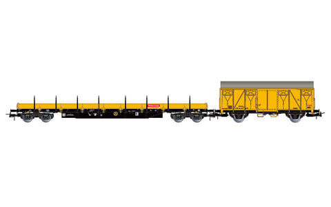 Rivarossi HR6647 HO Gauge DB Bahnbau Res/Gs Flat Wagon w/Rail Load Set (2) V