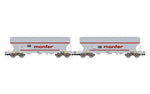 Rivarossi HR6677 HO Gauge I-ERSA Monfer Cereal Hopper Wagon Set Grey (2) VI