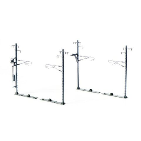 Kato 23-066-2 N Gauge Single Track Catenary Mast Silver (20)