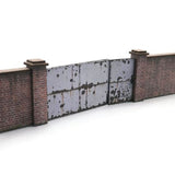 Scale Model Scenery KX002 OO Gauge 6ft Industrial Brick Wall And Gates Kit