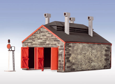 Peco LK219 OO Gauge Stone Two Road Engine Shed Laser Cut Wood Kit