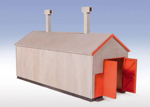 Peco LK220 OO Gauge Corrugated Iron Engine Shed Laser Cut Wood Kit