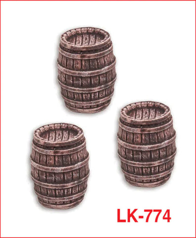 Peco LK-774 O Gauge Barrels (Small) (Pack 3)