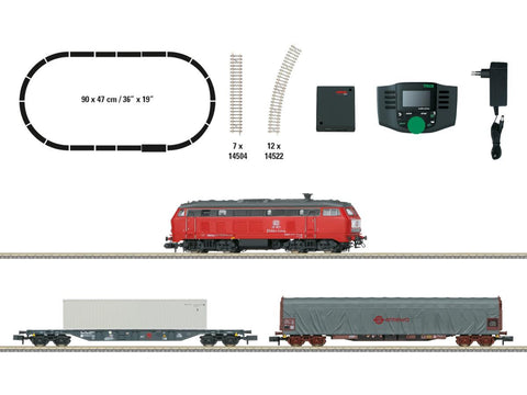 Minitrix 11161 N Gauge RP BR218 Diesel Freight Starter Set VI (DCC-Sound)