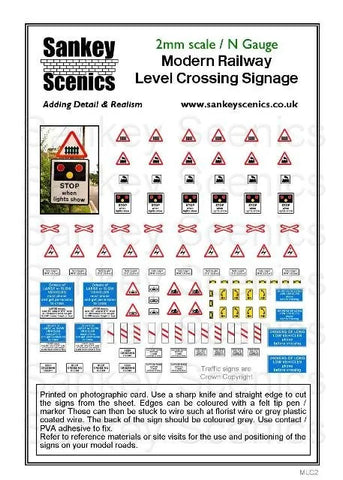 Sankey Scenics MLC2 N Gauge Level Crossing Signage
