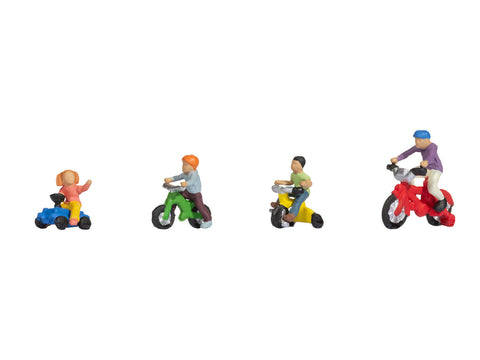 Noch 15908 HO/OO Gauge Children on Bicycles (4) Figure Set