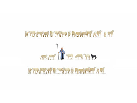 Noch 16162 HO/OO Gauge Sheep & Shepherd XL Figure Set