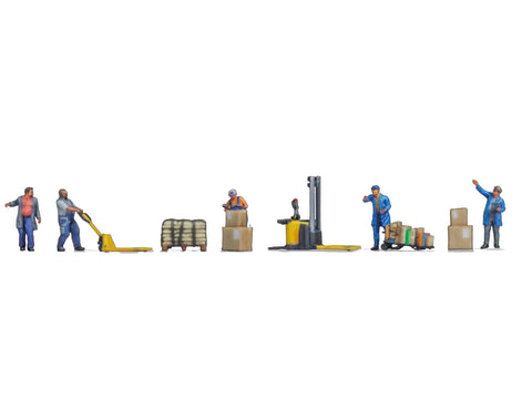 Noch 35060 N Gauge Warehousemen (5) & Accessories 3D Master Figure Set