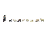 Noch 35740 N Gauge Shepherd & Sheep (1+8) 3D Master Figure Set