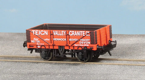 Peco NR-5005P N Gauge 5 Plank Open Wagon Teign Valley Granite