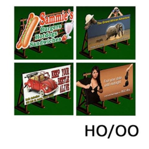 Proses LS-010 HO/OO Gauge Laser-Cut Outdoor Billboards Kit No:2 (4 in a set)