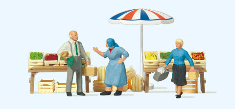 Preiser 10056 HO/OO Gauge At the Market (3) and Accessories Excl Figure Set (B)