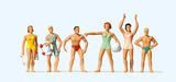 Preiser 10070 HO/OO Gauge Standing Bathing Persons(6) Exclusive Figure Set
