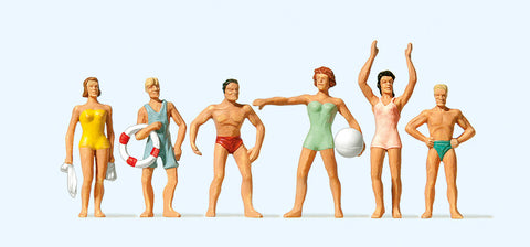 Preiser 10070 HO/OO Gauge Standing Bathing Persons(6) Exclusive Figure Set