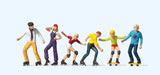Preiser 10074 HO/OO Gauge Roller Skaters (4) Skateboarders (2) Excl Figure Set