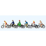Preiser 10091 HO/OO Gauge Cyclists (6) Exclusive Figure Set