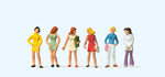 Preiser 10122 HO/OO Gauge Teenage Girls (6) Exclusive Figure Set (B)