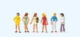 Preiser 10122 HO/OO Gauge Teenage Girls (6) Exclusive Figure Set (B)