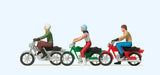 Preiser 10126 HO/OO Gauge Young Motorcyclists (3) Exclusive Figure Set