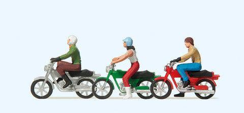 Preiser 10126 HO/OO Gauge Young Motorcyclists (3) Exclusive Figure Set