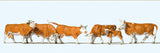 Preiser 10146 HO/OO Gauge Brown/White Cows (6) Exclusive Figure Set