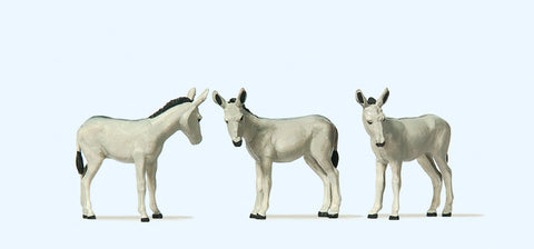 Preiser 10151 HO/OO Gauge Donkeys (3) Exclusive Figure Set