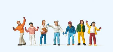 Preiser 10183 HO/OO Gauge Older Children (7) Exclusive Figure Set (B)
