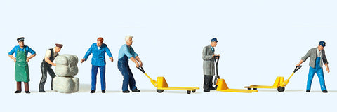 Preiser 10255 HO/OO Gauge Delivery Men (6) with Accessories Exclusive Figure Set