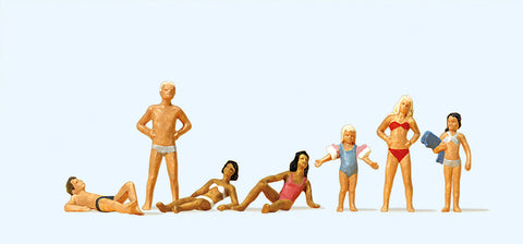 Preiser 10308 HO/OO Gauge Young People at the Pool (7) Exclusive Figure Set (A)