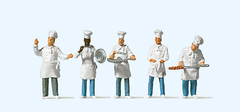 Preiser 10329 HO/OO Gauge Chefs (5) Exclusive Figure Set