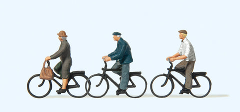 Preiser 10333 HO/OO Gauge Elderly Cyclists (3) Exclusive Figure Set