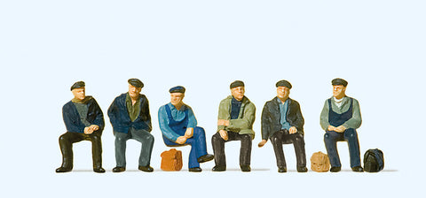 Preiser 10351 HO/OO Gauge Seated Industrial Workers (6) Exclusive Figure Set