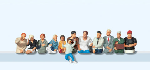 Preiser 10386 HO/OO Gauge Seated Bus/Train Passengers (12) Exclusive Figure Set