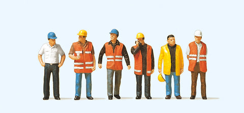 Preiser 10420 HO/OO Gauge Workers in Safety Vests (6) Exclusive Figure Set
