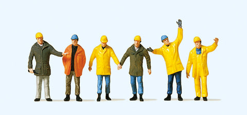 Preiser 10423 HO/OO Gauge Workers in Protective Clothing (6) Excl Figure Set