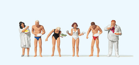 Preiser 10424 HO/OO Gauge At the Beach Buffet (6) Exclusive Figure Set