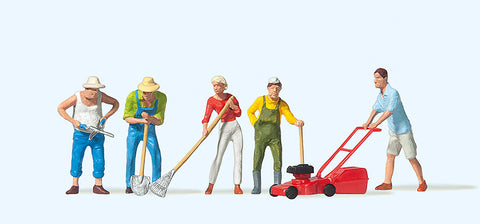 Preiser 10463 HO/OO Gauge Gardeners (5) Exclusive Figure Set