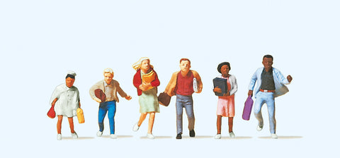 Preiser 10476 HO/OO Gauge Schoolchildren on the Way Home (6) Exclusive Figure Set