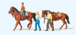 Preiser 10500 HO/OO Gauge Horses (2) and Riders Exclusive Figure Set