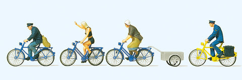 Preiser 10507 HO/OO Gauge Cyclists (4) Exclusive Figure Set